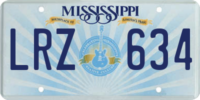 MS license plate LRZ634