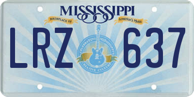 MS license plate LRZ637
