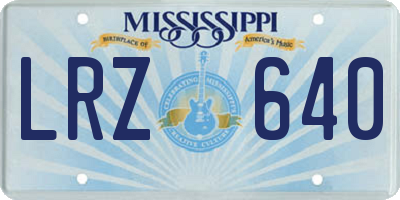 MS license plate LRZ640