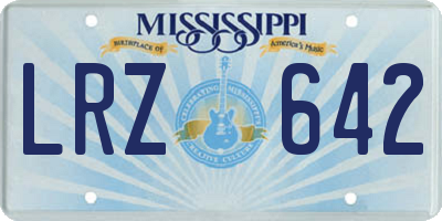 MS license plate LRZ642