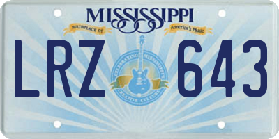 MS license plate LRZ643