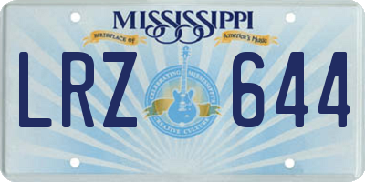 MS license plate LRZ644
