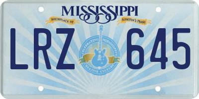 MS license plate LRZ645