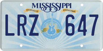 MS license plate LRZ647