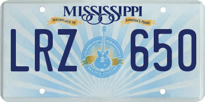 MS license plate LRZ650