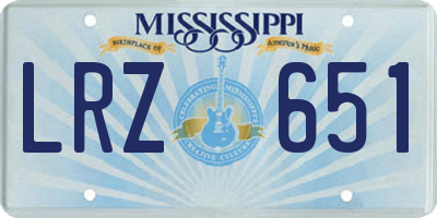 MS license plate LRZ651