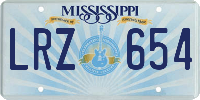 MS license plate LRZ654