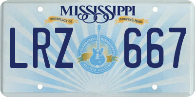 MS license plate LRZ667