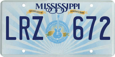 MS license plate LRZ672