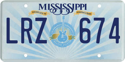 MS license plate LRZ674