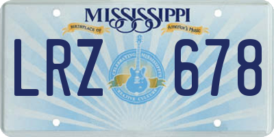 MS license plate LRZ678