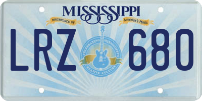 MS license plate LRZ680