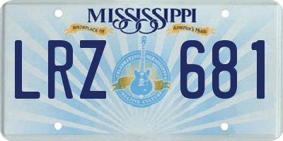 MS license plate LRZ681