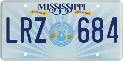 MS license plate LRZ684