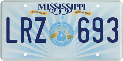 MS license plate LRZ693