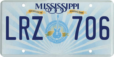 MS license plate LRZ706