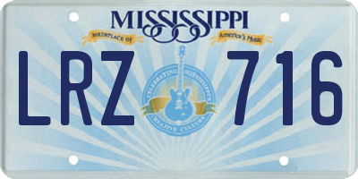 MS license plate LRZ716