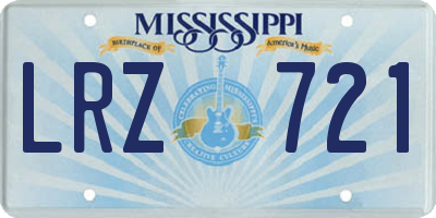 MS license plate LRZ721