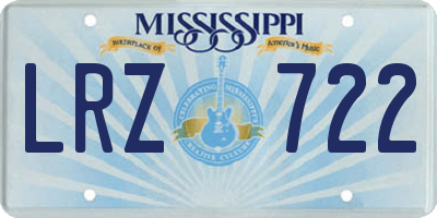 MS license plate LRZ722