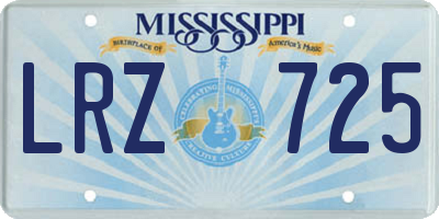 MS license plate LRZ725