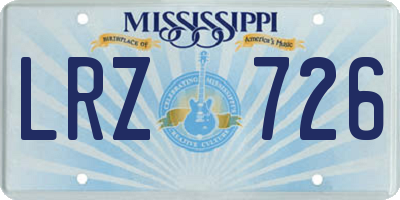 MS license plate LRZ726