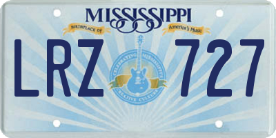 MS license plate LRZ727
