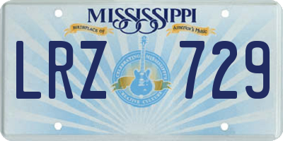 MS license plate LRZ729
