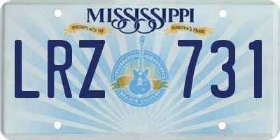 MS license plate LRZ731
