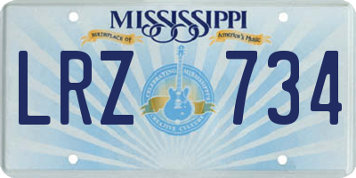 MS license plate LRZ734