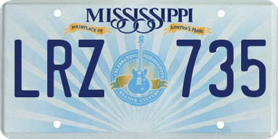 MS license plate LRZ735