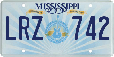 MS license plate LRZ742