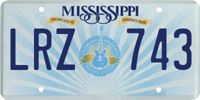 MS license plate LRZ743
