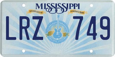 MS license plate LRZ749