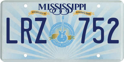 MS license plate LRZ752