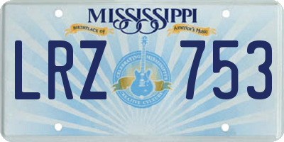 MS license plate LRZ753