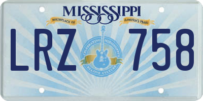 MS license plate LRZ758