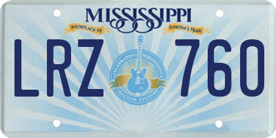 MS license plate LRZ760