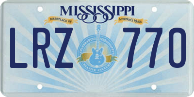 MS license plate LRZ770