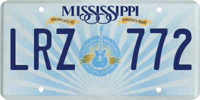 MS license plate LRZ772