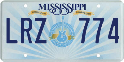 MS license plate LRZ774