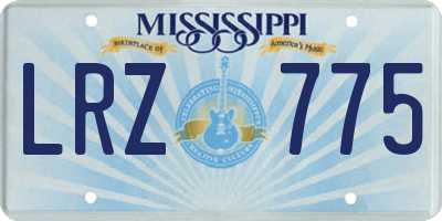 MS license plate LRZ775
