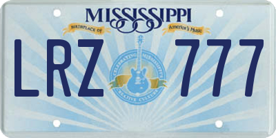 MS license plate LRZ777