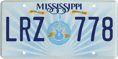MS license plate LRZ778
