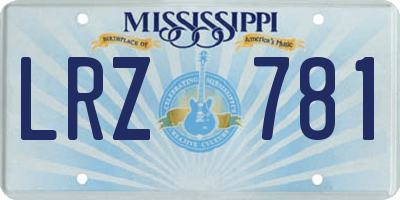 MS license plate LRZ781