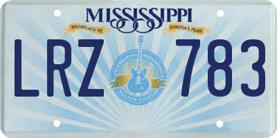 MS license plate LRZ783