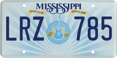 MS license plate LRZ785