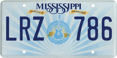 MS license plate LRZ786
