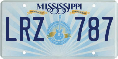 MS license plate LRZ787