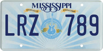 MS license plate LRZ789