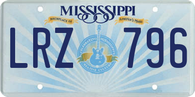 MS license plate LRZ796